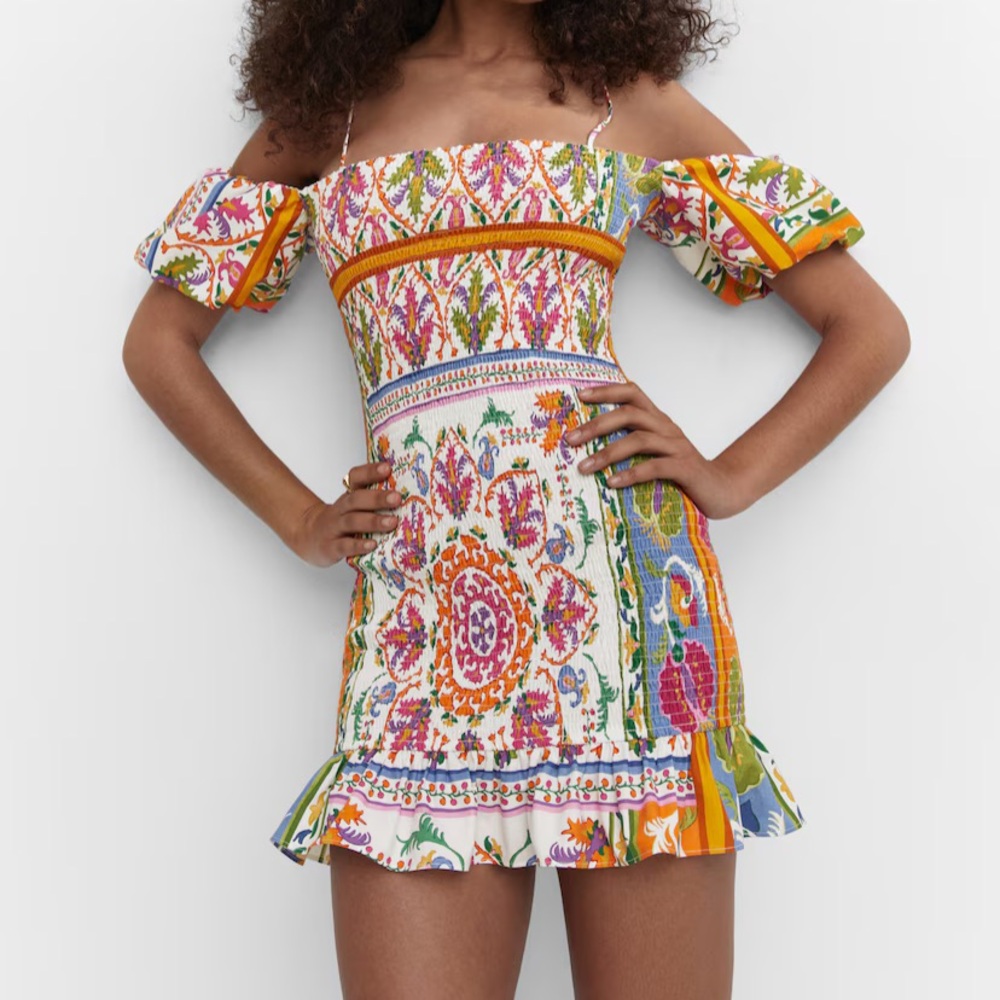 Mango Multicolor Floral Mini Dress - Picture 8 of 16